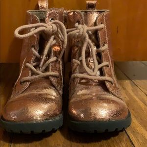 Baby gap pink glitter side zip boots